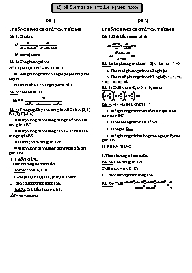 Bộ đề ôn thi học kì II môn Toán 10 (năm 2008 - 2009)